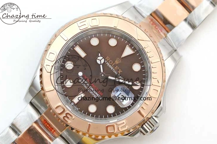 EWF SS Dial RG Yacht-Master Brown RG Bracelet 1:1 Edition Best on 126621 SS A3235 0409